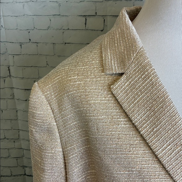 Albert Nipon NWT 2-Piece Skirt Suit Plus Sz 18 Cream Metallic Gold Office Work - Picture 6 of 15